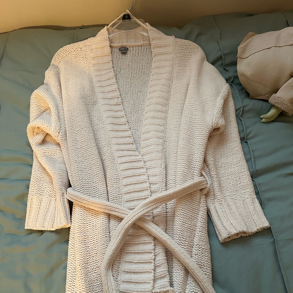 Cream colored long aerie sweater